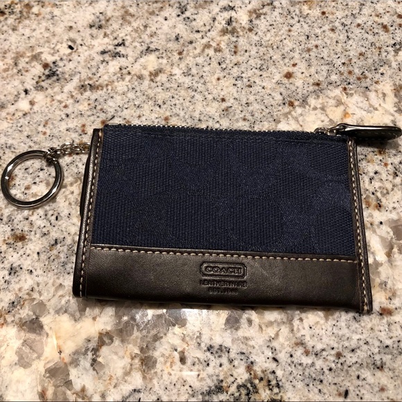 Coach Accessories - Coach Navy & Brown Monogram Card Holder